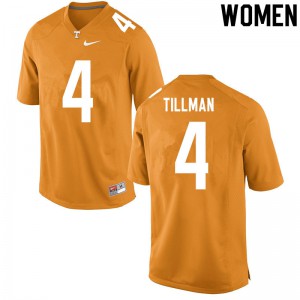 Women Cedric Tillman Orange UT #4 Embroidery Jersey