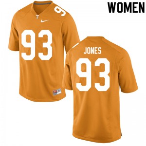 Womens Devon Jones Orange Vols #93 Embroidery Jersey
