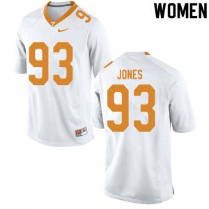 Women's Devon Jones White Tennessee Vols #93 High School Jersey