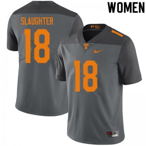 Womens Doneiko Slaughter Gray Vols #18 College Jersey