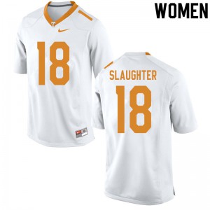 Women's Doneiko Slaughter White Tennessee Vols #18 Official Jersey