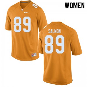 Women's Hunter Salmon Orange Tennessee #89 High School Jersey