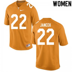 Womens Jack Jancek Orange Tennessee #22 Embroidery Jerseys