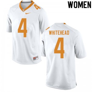 Women's Len'Neth Whitehead White Vols #4 NCAA Jersey