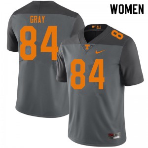 Womens Maleik Gray Gray Tennessee Volunteers #84 Embroidery Jersey