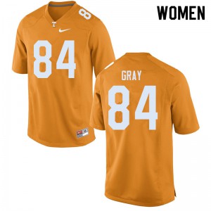 Women Maleik Gray Orange UT #84 Player Jersey