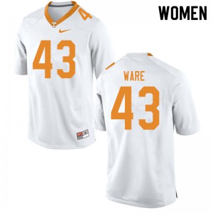 Womens Marshall Ware White Tennessee Volunteers #43 Player Jersey