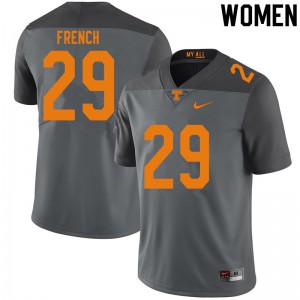 Women's Martavius French Gray Tennessee #29 Football Jerseys