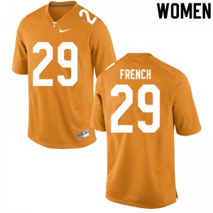 Women's Martavius French Orange UT #29 Football Jersey