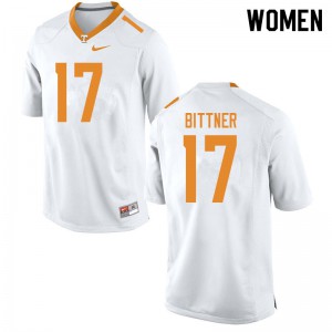 Women's Michael Bittner White Tennessee #17 Stitched Jersey