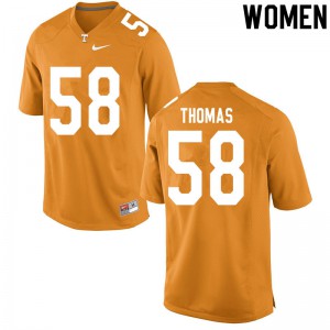 Women Omari Thomas Orange Tennessee Volunteers #58 Stitched Jerseys