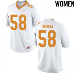 Womens Omari Thomas White Tennessee #58 Official Jerseys