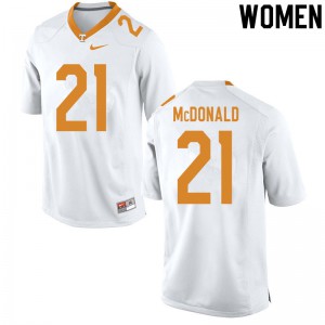 Women's Tamarion McDonald White Tennessee Volunteers #21 NCAA Jersey