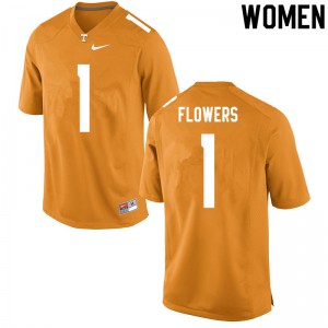 Women's Trevon Flowers Orange Vols #1 NCAA Jerseys