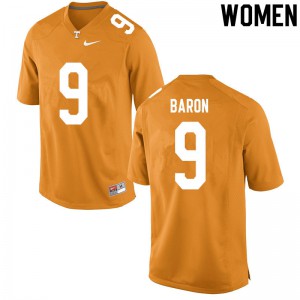 Women's Tyler Baron Orange Vols #9 Football Jersey