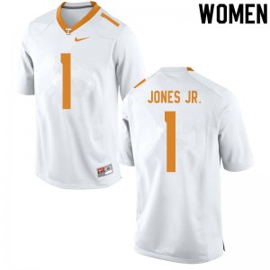 Womens Velus Jones Jr. White Tennessee Vols #1 University Jersey