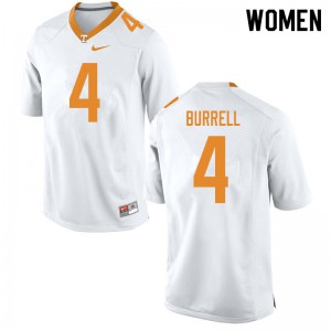 Women's Warren Burrell White UT #4 Football Jerseys