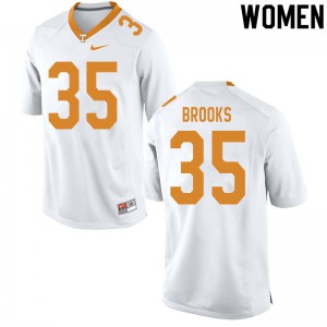 Womens Will Brooks White Tennessee Volunteers #35 College Jersey