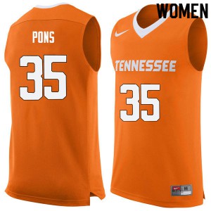 Women's Yves Pons Orange Tennessee #35 Player Jersey