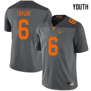 Youth Alontae Taylor Gray Tennessee Volunteers #6 Player Jersey
