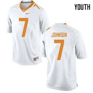 Youth Brandon Johnson White UT #7 Official Jersey