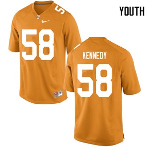 Youth Brandon Kennedy Orange UT #58 Embroidery Jerseys