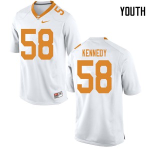 Youth Brandon Kennedy White Tennessee Vols #58 Football Jersey