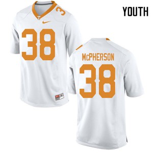 Youth Brent McPherson White UT #38 Embroidery Jersey
