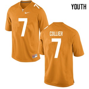 Youth Bryce Collier Orange Tennessee Vols #7 Embroidery Jerseys