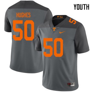 Youth Cole Hughes Gray Tennessee #50 Embroidery Jersey