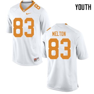 Youth Cooper Melton White Tennessee Vols #83 Stitch Jerseys