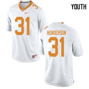 Youth D.J. Henderson White Tennessee Volunteers #31 High School Jersey