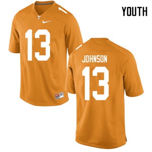Youth Deandre Johnson Orange Tennessee Vols #13 Stitch Jersey