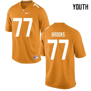 Youth Devante Brooks Orange UT #77 Official Jerseys
