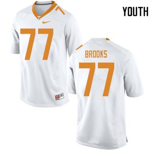 Youth Devante Brooks White Tennessee #77 Stitch Jerseys