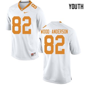 Youth Dominick Wood-Anderson White Tennessee #82 Official Jerseys