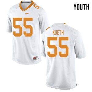 Youth Gatkek Kueth White Tennessee Vols #55 Embroidery Jersey