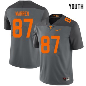 Youth Jacob Warren Gray Tennessee #87 College Jersey
