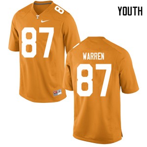 Youth Jacob Warren Orange Tennessee Volunteers #87 Football Jerseys
