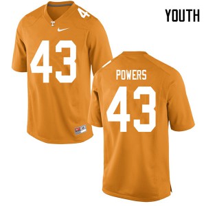 Youth Jake Powers Orange Vols #43 Stitch Jersey