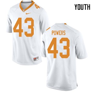 Youth Jake Powers White Tennessee Vols #43 Football Jerseys