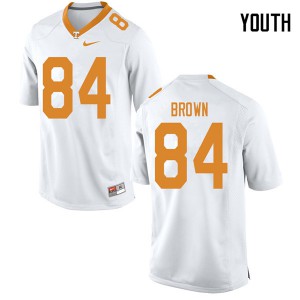 Youth James Brown White Vols #84 Football Jerseys