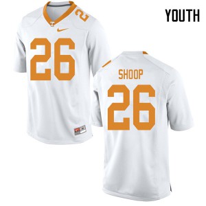 Youth Jay Shoop White Tennessee #26 Embroidery Jerseys
