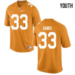 Youth Jeremy Banks Orange Tennessee #33 Official Jersey