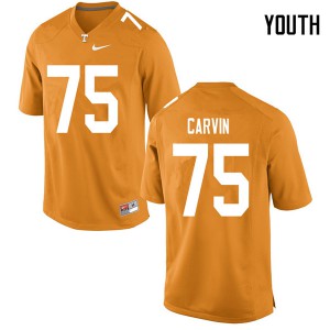 Youth Jerome Carvin Orange Tennessee Volunteers #75 Embroidery Jersey