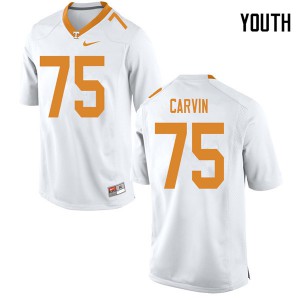 Youth Jerome Carvin White Tennessee #75 Embroidery Jerseys