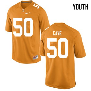 Youth Joey Cave Orange Tennessee Volunteers #50 Football Jersey