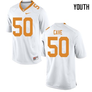 Youth Joey Cave White Tennessee Vols #50 University Jerseys