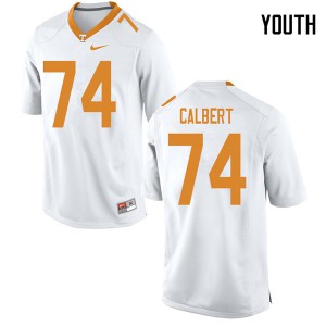 Youth K'Rojhn Calbert White Tennessee Volunteers #74 Stitch Jerseys