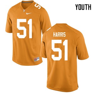 Youth Kingston Harris Orange Tennessee #51 Official Jerseys